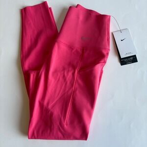 Nike Universa Womens Small Training Cropped Leggings Pink Athletic Dri Fit NEW‎